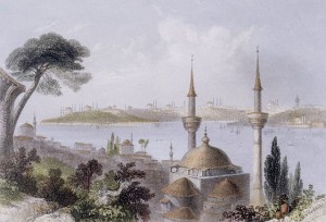 Aquatint of Istanbul by William Henry Bartlett