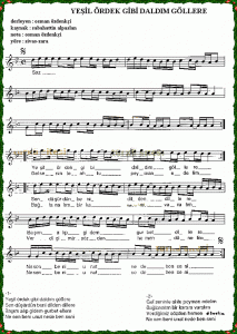 Yeşil Ördek müzik notası