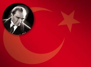 Atatürk resimli Türk bayrağı (11)
