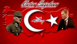 Atatürk resimli Türk bayrağı (13)