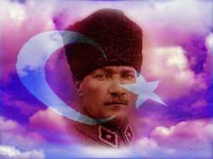 Atatürk resimli Türk bayrağı (15)