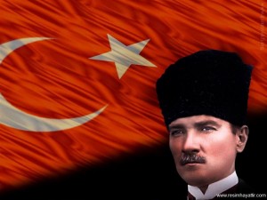 Atatürk resimli Türk bayrağı (6)