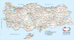 Ayrıntılı Türkiye Karayolları Haritası