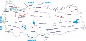 Türkiye'deki Dolomit Magnezyum Barit Yatakları Haritası