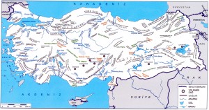 Türkiyenin Dağları Ovaları Platoları Akarsuları Gölleri Haritası