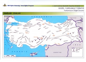 Türkiyenin Dağları Ovaları Platoları Akarsuları Gölleri Haritası