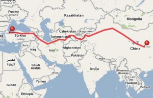 tarihi ipek yolu haritası