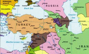 Türkiye'nin Sınır Komşularını Gösteren Harita